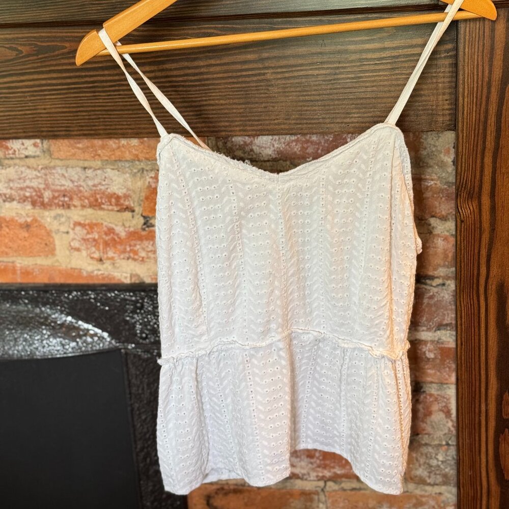 Sim & Sam White Embroidered Tank